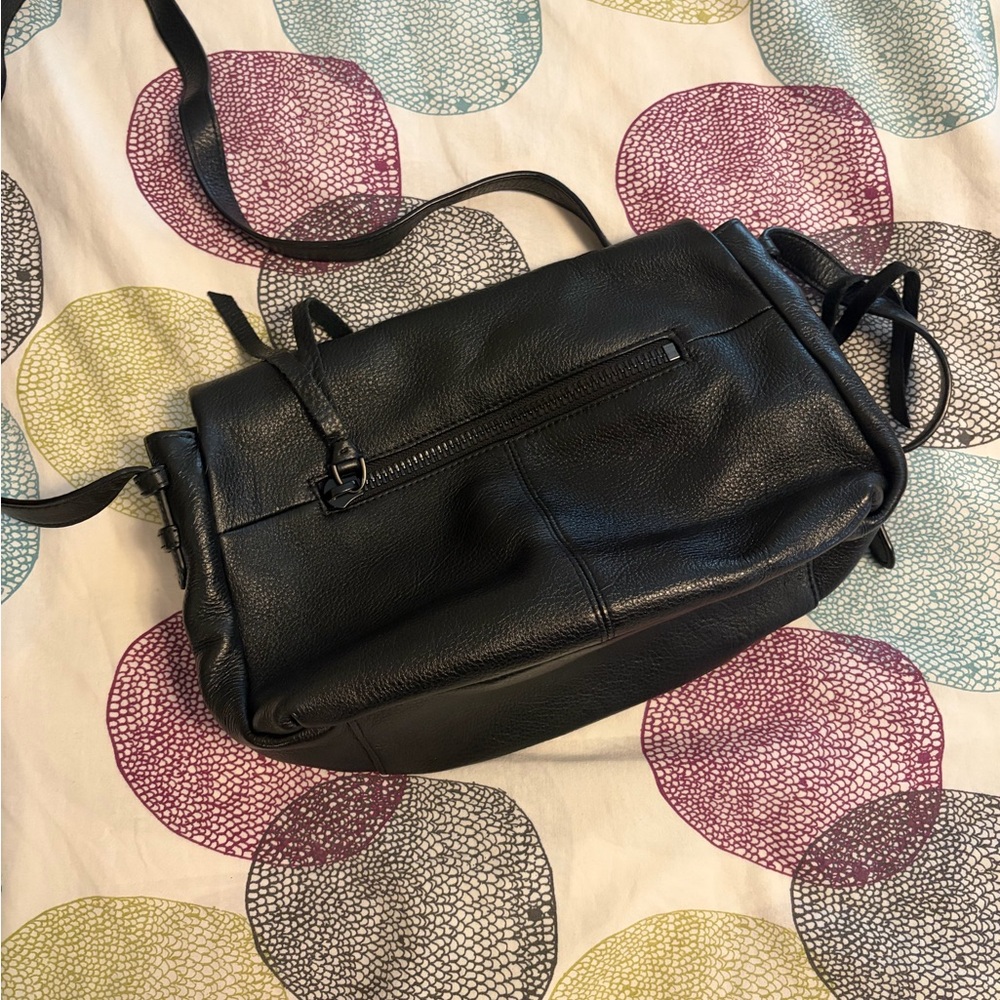 Aimee Kestenberg Black Pebbled Leather Fold-Over Crossbody - Picture 2 of 8